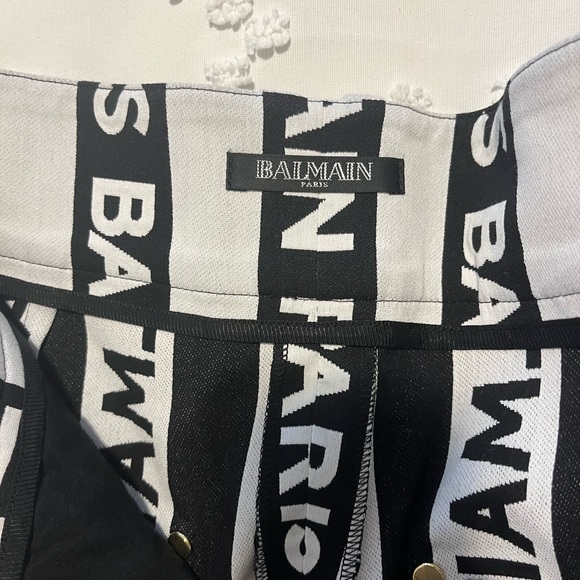 Authentic Balmain Logo stripe trousers size 36 with gold button detail - Picture 5 of 8